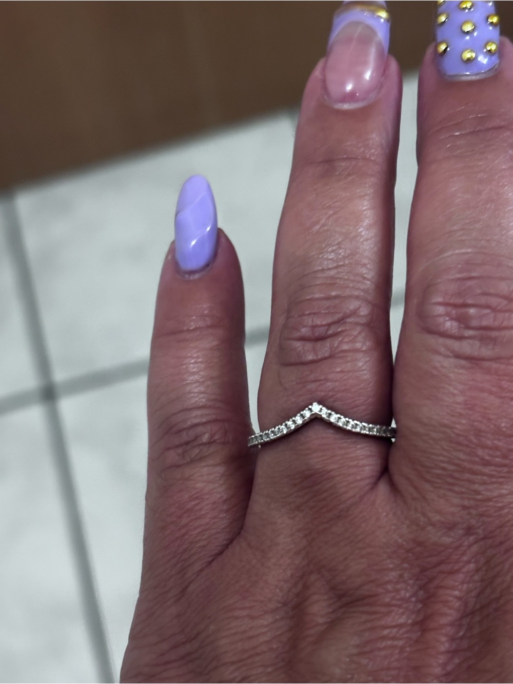Pandora Sparkling Wishbone Ring